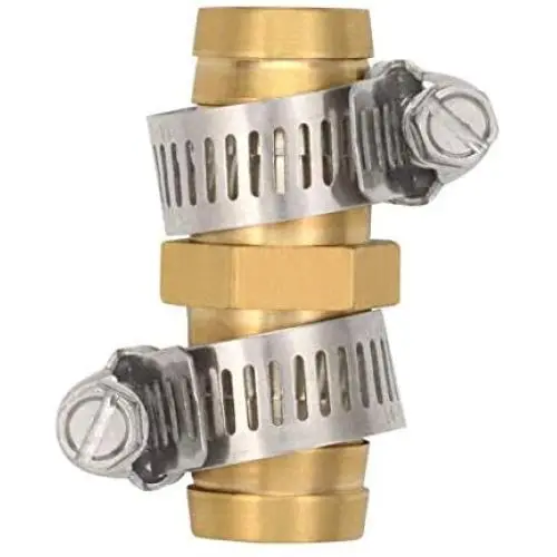 Hanobo 5 Pack Brass Pipe Tubes of Metal 5/8 Inch Garden Water Hose Repair Mender with Stainless Clamp Hanobo 5 Pack Brass Pipe Tubes of Metal 5/8 Inch Garden Water Hose Repair Mender with Stainless Clamp