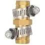 Hanobo 5 Pack Brass Pipe Tubes of Metal 5/8 Inch Garden Water Hose Repair Mender with Stainless Clamp Hanobo 5 Pack Brass Pipe Tubes of Metal 5/8 Inch Garden Water Hose Repair Mender with Stainless Clamp
