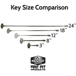 Midwest Hearth Universal Valve Key for Gas Fire Pits and Fireplaces - Polished Chrome (3-Inch)