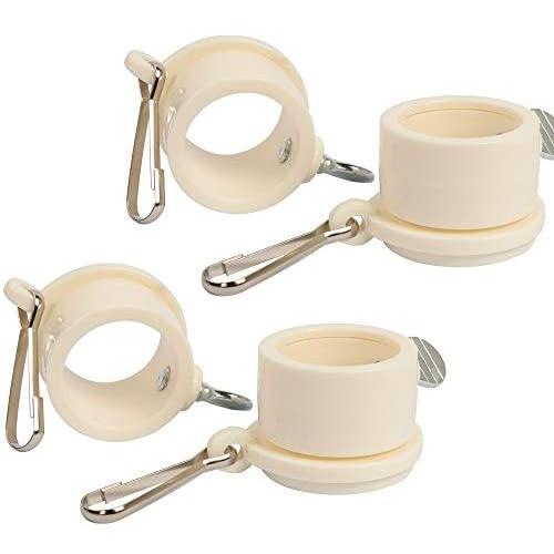 VIEKEY Flag Pole Rings,Tangle Free Flag Pole Mounting Clips, Rotating Flagpole Ring Parts with Metal Clips - 1'' Diameter (Pack of 4)