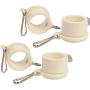 VIEKEY Flag Pole Rings,Tangle Free Flag Pole Mounting Clips, Rotating Flagpole Ring Parts with Metal Clips - 1'' Diameter (Pack of 4)