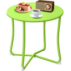 Amagabeli Metal Patio Side Table 18” x 18” Heavy Duty Weather Resistant Anti-Rust Outdoor End Table Small Steel Round Coffee Table Porch Table Snack Table for Balcony Garden Yard Lawn,Lime Green