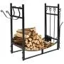 SSLine 30'' Metal Firewood Rack Log Holder with Tool Set Indoor Fireplace Wood Storage Rack Outdoor Deck Fire Wood Holder Organizer for Firepit Stove SSLine 30'' Metal Firewood Rack Log Holder with Tool Set Indoor Fireplace Wood Storage Rack Outdoor Deck Fire Wood Holder Organizer for Firepit Stove