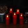 Vinkor Flameless Candles Battery Operated Candles 4'' 5'' 6'' 7'' 8'' Set of 5 Burgundy Real Wax Pillar LED Candles with 10-Key Remote and Cycling 24 Hours Timer