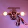 HTTMT- Chrome Amer Metal Skull Brake Tail Light Signal Compatible with Bobber Choppers Motorcycle Bike [P/N: XH3118B-B-01-CD+AMBER]