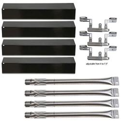 Hisencn Repair KIT Parts Grill Burner Tube, Porcelain Heat Plate Tent, Adjustable Carry Over Tubes Replacement for Brinkmann 4 Burner 810-2410-S, 810-1420-0, 810-1420-1, 810-1470-0 Gas Grill Models