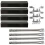 Hisencn Repair KIT Parts Grill Burner Tube, Porcelain Heat Plate Tent, Adjustable Carry Over Tubes Replacement for Brinkmann 4 Burner 810-2410-S, 810-1420-0, 810-1420-1, 810-1470-0 Gas Grill Models