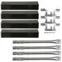 Hisencn Repair KIT Parts Grill Burner Tube, Porcelain Heat Plate Tent, Adjustable Carry Over Tubes Replacement for Brinkmann 4 Burner 810-2410-S, 810-1420-0, 810-1420-1, 810-1470-0 Gas Grill Models Hisencn Repair KIT Parts Grill Burner Tube, Porcelain Heat Plate Tent, Adjustable Carry Over Tubes Replacement for Brinkmann 4 Burner 810-2410-S, 810-1420-0, 810-1420-1, 810-1470-0 Gas Grill Models