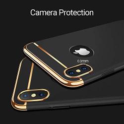 TORRAS Lock Series for iPhone X Case/for iPhone Xs Case 3-in-1 Luxury Anti-Scratch Hard Cover with Electroplated Frame Phone for iPhone Xs/X, Black