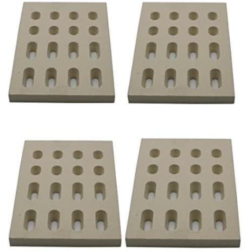 Grill Valueparts REV5504CB (4-Pack) Grand Turbo Grand Hall Members Mark Ceramic Briquettes Ceramic Brick Flame Tamer, Set of 4 (Dimensions: 7 1/16'' L X 4 3/4'' W X 1/2'' H)