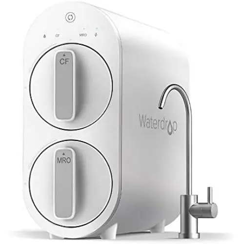 Waterdrop G2 RO Reverse Osmosis Water Filtration System, Tankless, 400 GPD Fast Flow, Reduces TDS, 1:1 Pure to Drain, FCC Listed, USA Tech, WD-G2-W, White