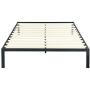 Olee Sleep 14 Inch Modern Metal Platform Bed Frame / Mattress Foundation / Wood Slat Support / No Box Spring Needed, Queen, Black