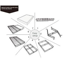 Amazon Basics Mattress Foundation / Smart Box Spring for King Size Bed, Tool-Free Easy Assembly - 9-Inch, King