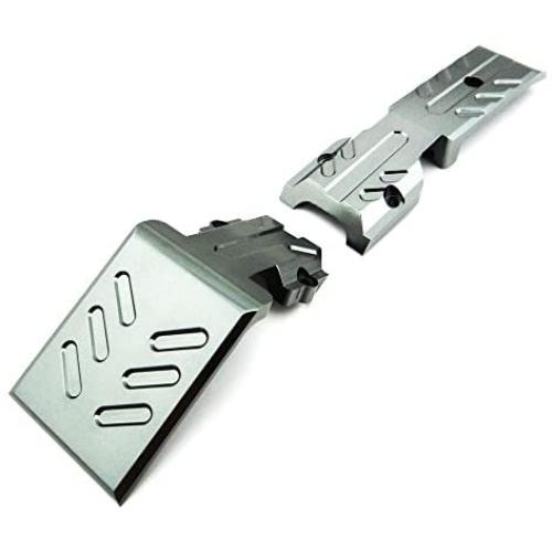 Atomik RC Alloy Front Skid Plate, Grey fits the Traxxas 1/10 E-Revo and Other Traxxas Models - Replaces Traxxas Part 5337