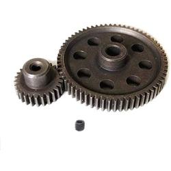 ShareGoo RC 11184 Spur Differential 64T Steel Metal Main Gear & 11176 Pinion 26T Motor Gear,Replacement Gear Combo for Redcat Volcano EPX HSP 1/10 Monster Truck Car