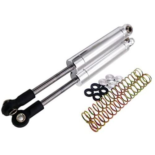 Bonarty 2pcs Alloy Shock Absorber for 1/10 RC Cars AXIAL SCX10 Wraith TRX4 Metal Upgraded Parts - Silver