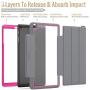 SEYMAC stock Case for Galaxy Tab A 10.1 , 3-Layer Lightweight Shock-Proof Cover with [Screen Protector] Stand [Clear Back] for Samsung Galaxy Tab A 10.1 SM-T510/T515/T517 (Gray/Rose)