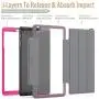 SEYMAC stock Case for Galaxy Tab A 10.1 , 3-Layer Lightweight Shock-Proof Cover with [Screen Protector] Stand [Clear Back] for Samsung Galaxy Tab A 10.1 SM-T510/T515/T517 (Gray/Rose)