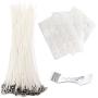EricX Light 8 inch Candle Wick with Candle Wick Stickers and Candle Wick Centering Device,60 pcs for Candle Making