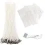 EricX Light 8 inch Candle Wick with Candle Wick Stickers and Candle Wick Centering Device,60 pcs for Candle Making