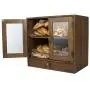 TQVAI Bamboo 2 Tier Bread Box with Clear Window and Cutlery Tray Double Layer Bread Storage Kitchen Countertop Bread Holder - Assembly Required, Retro Brown