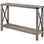 Walker Edison Sedalia Modern Farmhouse Metal X Entry Table, 46 Inch, Grey