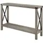 Walker Edison Sedalia Modern Farmhouse Metal X Entry Table, 46 Inch, Grey
