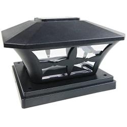 iGlow 12 Pack Black Outdoor Garden 6 x 6 Solar SMD LED Post Deck Cap Square Fence Light Landscape Lamp PVC Vinyl Wood