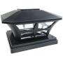 iGlow 12 Pack Black Outdoor Garden 6 x 6 Solar SMD LED Post Deck Cap Square Fence Light Landscape Lamp PVC Vinyl Wood