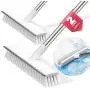 JIGA 2 Pack Floor Scrub Brush with Long Handle, Stiff Bristle Brush Scrubber, Cleaning Brush for Deck, Bathroom, Tub, Tile, Grout, Kitchen, Swimming Pool, Patio, Garages, Gray JIGA 2 Pack Floor Scrub Brush with Long Handle, Stiff Bristle Brush Scrubber, Cleaning Brush for Deck, Bathroom, Tub, Tile, Grout, Kitchen, Swimming Pool, Patio, Garages, Gray
