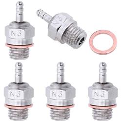 Hobbypark Hot Glow Plugs N3 Super Duty Spark Engine Parts for RC Nitro Car (Pack of 5)