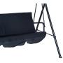 Outsunny 3-Person Porch Lawn Swing with Canopy, Outdoor Yard Glider Swing Chair with Stand, Black