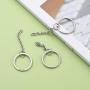 Airssory 10 Pcs 304 Stainless Steel Key Chain Split Keychain Parts Metal Key Ring Hardware Connector with Chain - 25mm in Diameter