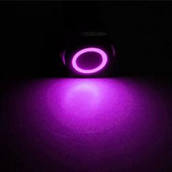 ESUPPORT 16mm 12V 3A Car Purple Light Angel Eye Metal Push Button Switch Socket