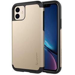 Luvvitt Ultra Armor Case Designed for iPhone 11 2019 with Removable Metal Plate for Magnetic Holder (car Phone Mount Cradle is not Included) for Apple iPhone XI 11 6.1 inch Screen - Gold