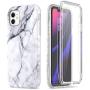 SURITCH Marble iPhone 11 Case, [Built-in Screen Protector] Full-Body Protection Hard PC Bumper Glossy Soft TPU Rubber Gel Shockproof Cover for iPhone 11/XI 6.1 inch 2019 (Black Marble)