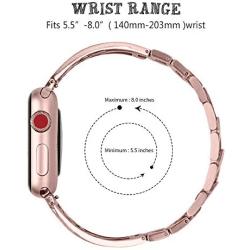 NNHF Compatible with Apple Watch Band 38mm 40mm 42mm 44mm for Women, Starfish with Diamond Hollow Metal Strap and Crystals Compatible with Apple Watch Series 4 3 2 1 (Rose Pink, 44mm)