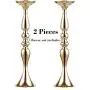 Sziqiqi Metal Centerpiece Vase Flower Centerpiece Holder Riser Stand Tall Candle Holder for Pillar 2Pcs for Wedding Centerpiece Flower Arrangement Birthday Anniversary Party Decoration, Gold 19.7in Sziqiqi Metal Centerpiece Vase Flower Centerpiece Holder Riser Stand Tall Candle Holder for Pillar 2Pcs for Wedding Centerpiece Flower Arrangement Birthday Anniversary Party Decoration, Gold 19.7in