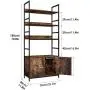 Homfa Industrial Bookcase with 2 Cabinets, 3-Tier Free Standing Open Shelf Display Storage Rack Shelves, 31L x 11.8W x 70.8H Inches Wood Look Accent Metal Frame Furniture for Home Office Homfa Industrial Bookcase with 2 Cabinets, 3-Tier Free Standing Open Shelf Display Storage Rack Shelves, 31L x 11.8W x 70.8H Inches Wood Look Accent Metal Frame Furniture for Home Office