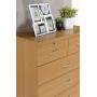 Hodedah HI70DR Beech 7 with Locks On 2-Top Chest of Drawers