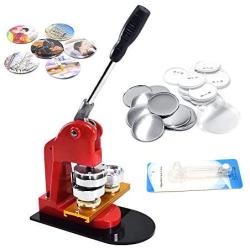 TOAUTO Button Badge Maker 58mm 2.28 Inch Button Badge Kit Pins Punch Press Machine Aluminum Slide 100pcs Free Button Parts and Circle Cutter (58mm 2.28inch)