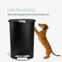 simplehuman 50 Liter / 13 Gallon Semi-Round Kitchen Step Trash Can, Grey Plastic With Secure Slide Lock simplehuman 50 Liter / 13 Gallon Semi-Round Kitchen Step Trash Can, Grey Plastic With Secure Slide Lock