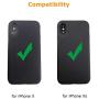 Molzar Shield Series iPhone Xs Case, iPhone X Case, Triangle Texture Grip, Built-in Metal Plate for Magnetic Car Phone Holder, Support Qi Wireless Charging, Compatible with Apple iPhone Xs/X, Black