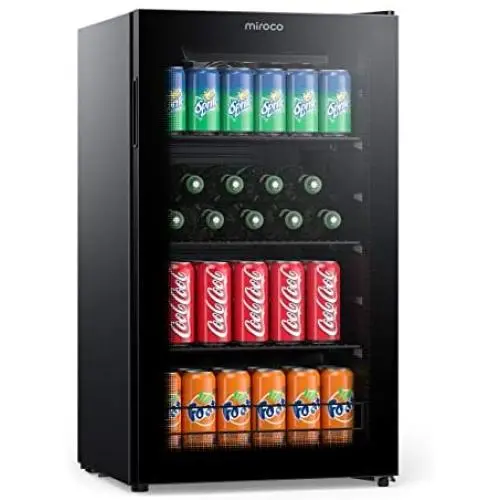 Miroco Beverage Refrigerator Cooler Beer Fridge, Drink Fridge with 3 Layer Glass Door, Removable Shelves, Touch Control, Digital Temperature Display, LED Light for Home Kitchen Bar Office, 3.2Cu.Ft Miroco Beverage Refrigerator Cooler Beer Fridge, Drink Fridge with 3 Layer Glass Door, Removable Shelves, Touch Control, Digital Temperature Display, LED Light for Home Kitchen Bar Office, 3.2Cu.Ft