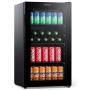 Miroco Beverage Refrigerator Cooler Beer Fridge, Drink Fridge with 3 Layer Glass Door, Removable Shelves, Touch Control, Digital Temperature Display, LED Light for Home Kitchen Bar Office, 3.2Cu.Ft