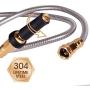 TOUCH-RICH 304 Stainless Steel Garden Hose, Lightweight Metal Hose with Free Nozzle, Guaranteed Flexible and Kink Free (50FT, Stainless)