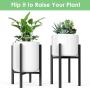 MUDEELA Metal Plant Stand, Mid Century Modern Plant Stand 15 inches in Height, Indoor & Outdoor Potted Plant Holder, Hold Up to 10 Inch Planter, Pot & Plant Not Included, Black