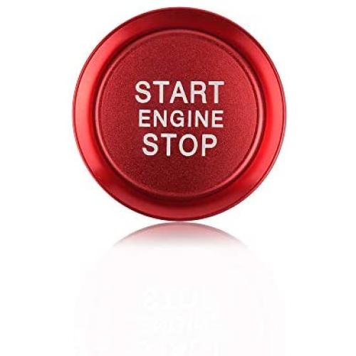 LECART 2Pcs Red Car Engine Start Stop Push Button Cover Trim Stickers Engine Start Stop Button Scratch Protector Metal Decal Sticker for VW CC Passat B8 Jetta 2017 2018 2019 （not fit Before 2017）