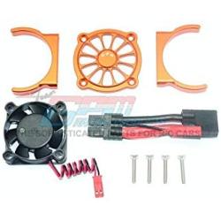 GPM for Traxxas E-Revo 2.0 VXL Brushless (86086-4) Upgrade Parts Aluminum Motor Heatsink with Cooling Fan - 1 Set Orange