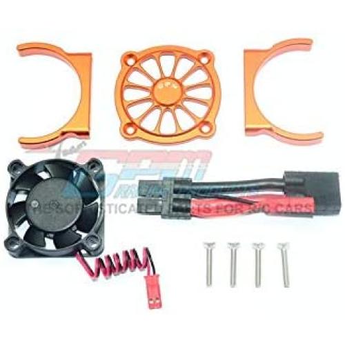 GPM for Traxxas E-Revo 2.0 VXL Brushless (86086-4) Upgrade Parts Aluminum Motor Heatsink with Cooling Fan - 1 Set Orange